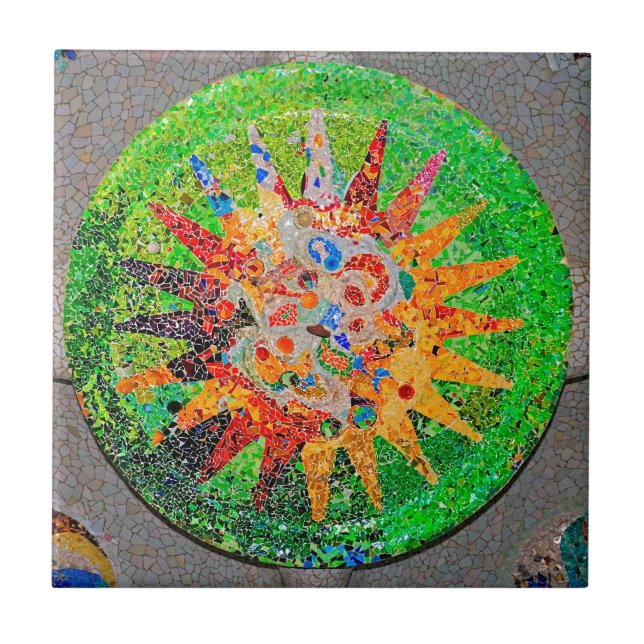 Gaudi specificerar grönt kakelplatta (Framsidan)