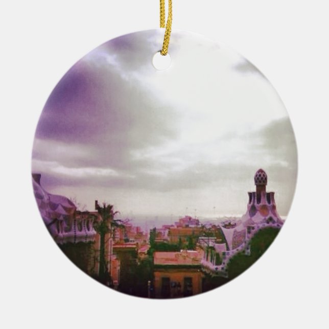Gaudis Barcelona Julgransprydnad Keramik (Framsidan)