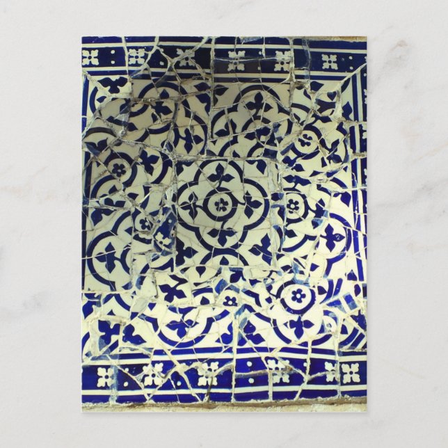 Gaudis park Guell Mosaic Tiles Barcelona Vykort (Framsida)