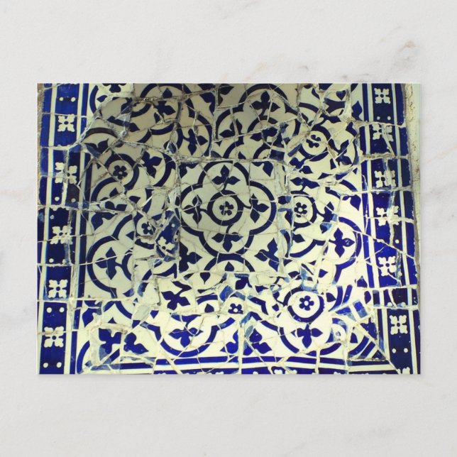 Gaudis park Guell Mosaic Tiles Barcelona Vykort (Framsida)