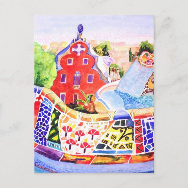 Gaudís Park. Vykort (Framsida)