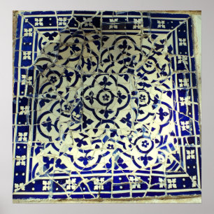 Gaudis parkerar den Guell mosaiken belägger med Poster