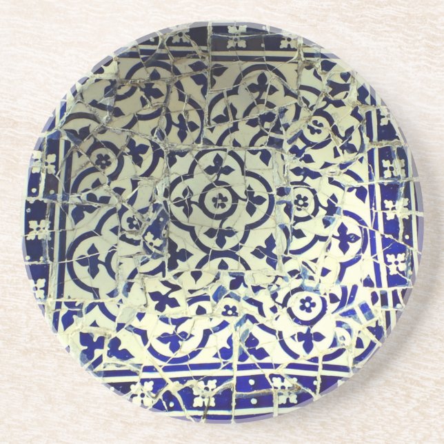 Gaudis parkerar den Guell mosaiken belägger med Underlägg (Framsidan)