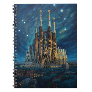 Gaudis Starry Dream Barcelona Sagrada Familia Anteckningsbok