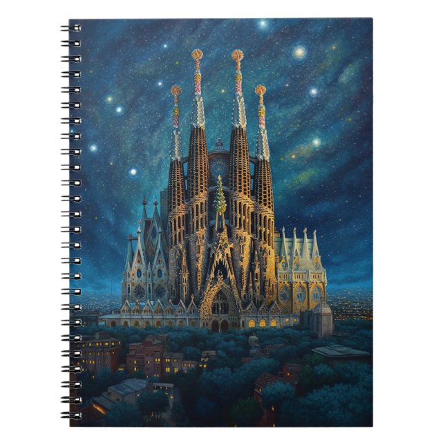 Gaudis Starry Dream | Barcelona Sagrada Familia Anteckningsbok (Framsidan)