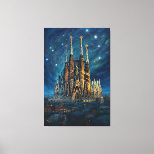 Gaudis Starry Dream   Barcelona Sagrada Familia Canvastryck