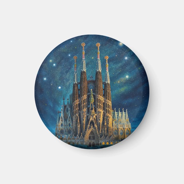 Gaudis Starry Dream | Barcelona Sagrada Familia Magnet (Framsidan)