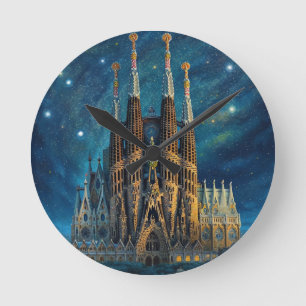 Gaudis Starry Dream Barcelona Sagrada Familia Rund Klocka
