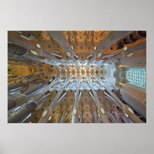 Gaudís verk - Sagrada Familia, Barcelona Poster (Framsidan)