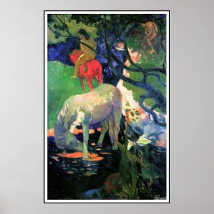 Gauguin affischtryck: Vithästen Poster