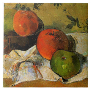 Gauguin - Äpplen och Bowl-målning Kakelplatta