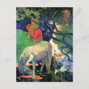 Gauguin Art Postcard: Vita hästen Vykort