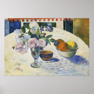 Gauguin - Blommor och fruktkåpa på Bord 1894 Poster