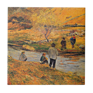 Gauguin - Bretonska fiskare Kakelplatta
