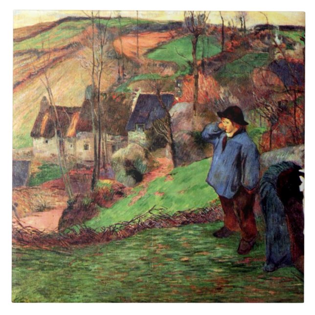 Gauguin - Brittany-landskapet Kakelplatta (Framsidan)