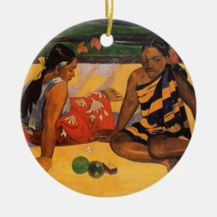 Gauguin Fransk Polynesia Tahiti Kvinnor Julgransprydnad Keramik
