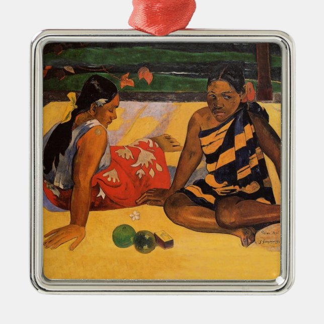 Gauguin Fransk Polynesia Tahiti Kvinnor Julgransprydnad Metall (Framsidan)