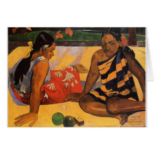 Gauguin Fransk Polynesia Tahiti Kvinnor målning Hälsningskort