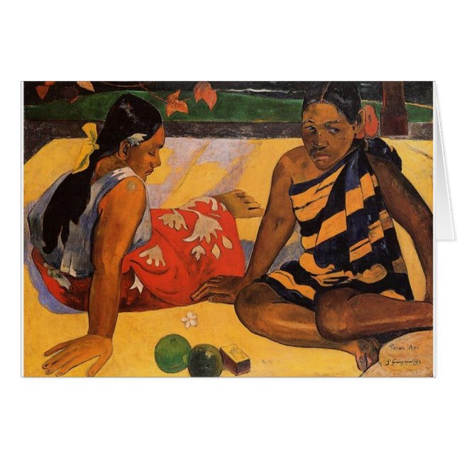 Gauguin Fransk Polynesia Tahiti Kvinnor målning Hälsningskort (Framsidan Horizontal)