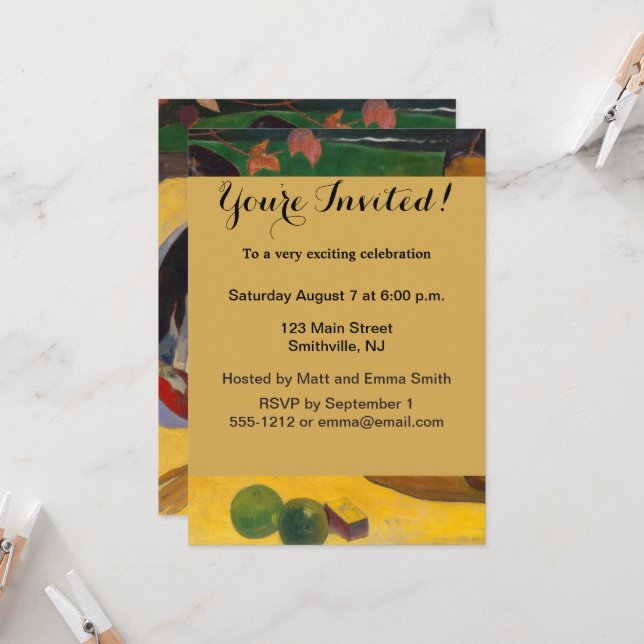 Gauguin Fransk Polynesia Tahiti Kvinnor målning Inbjudningar (Fram/Back In Situ)