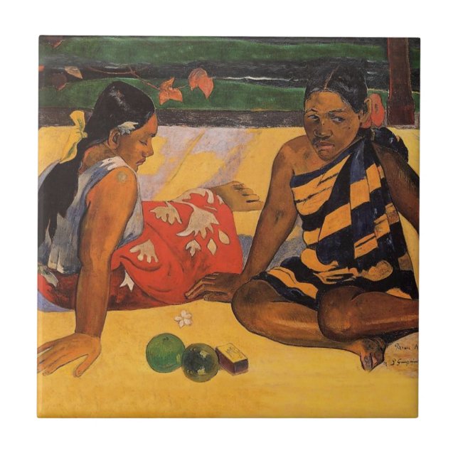 Gauguin Fransk Polynesia Tahiti Kvinnor målning Kakelplatta (Framsidan)