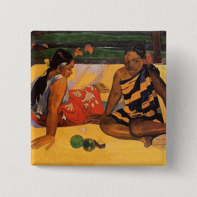 Gauguin Fransk Polynesia Tahiti Kvinnor målning Knapp (Framsida)