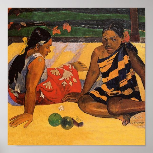 Gauguin Fransk Polynesia Tahiti Kvinnor målning Poster (Framsidan)