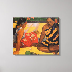 Gauguin Franska Polynesien Tahiti Kvinnor Målning Canvastryck