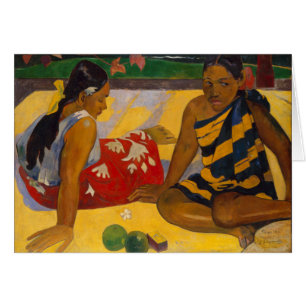 Gauguin Franska Polynesien Tahiti Kvinnor Målning Hälsningskort