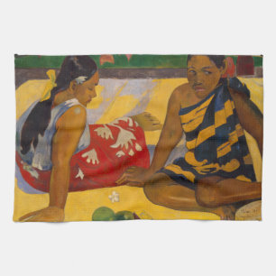 Gauguin Franska Polynesien Tahiti Kvinnor Målning Kökshandduk
