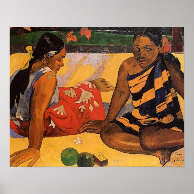 Gauguin Franska Polynesien Tahiti Kvinnor Målning Poster (Framsidan)