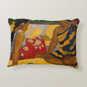 Gauguin Franska Polynesien Tahiti Kvinnor Målning Prydnadskudde