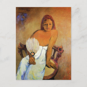 Gauguin Girl med vykort Fläkt