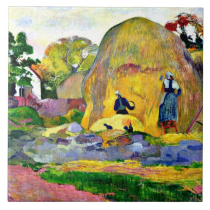 Gauguin - Golden Harvest, Paul Gauguin-målning. Kakelplatta