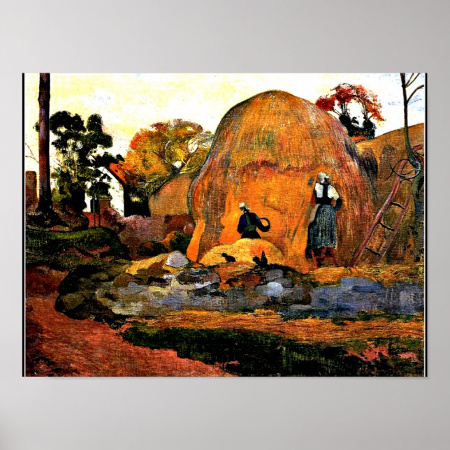 Gauguin - Gult Haystacks Golden Harvest Poster (Framsidan)