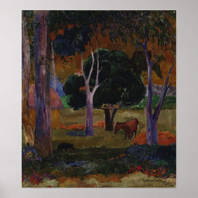 Gauguin - Hiva Oa (En Gris Och En Häst) 1903 Poster (Framsidan)