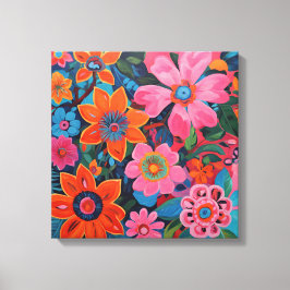 Gauguin Inspired Rosa Blommigt Canvastryck