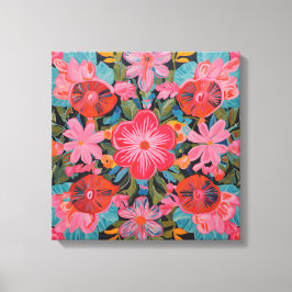 Gauguin Inspired Rosa Blommigt Canvastryck