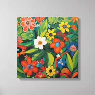 Gauguin Inspired White Grönt Blommigt Canvastryck
