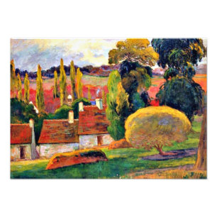 Gauguin: Jordbruk i Bretagne, målning av berömd Fototryck