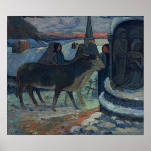 Gauguin - julafton (välsignelse av Oxe) Poster