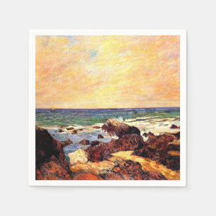 Gauguin - Klippor och hav, 1886, målning Pappersservett