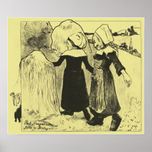 Gauguin - leasingavtal av Bretagne 1889 Poster