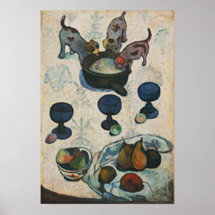 Gauguin - lever fortfarande med tre valpar 1888 poster