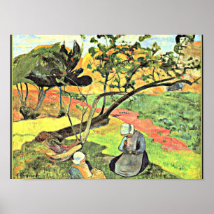 Gauguin - Liggande med bretonska kvinnor Poster