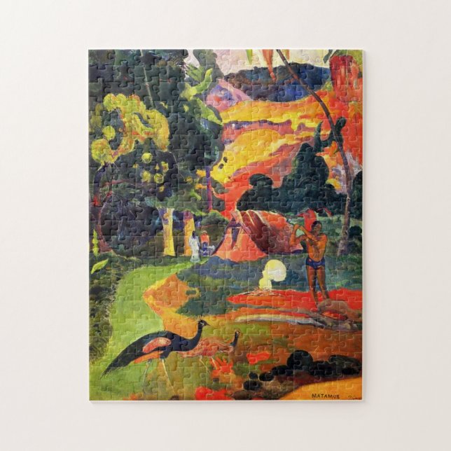 Gauguin Liggande med Peacocks Puzzle Pussel (Vertikal)