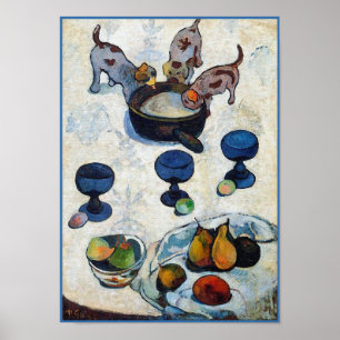 Gauguin målning: Stilleben med 3 valpar Poster