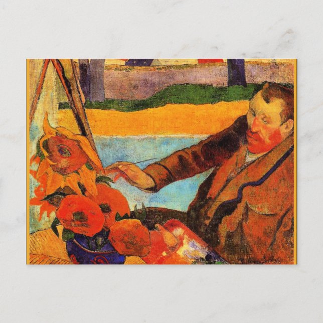 Gauguin-målning, Van Gogh-målning, solblommor Vykort (Framsida)