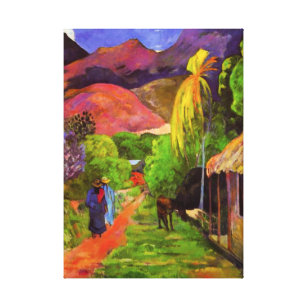 Gauguin Road i Tahiti Canvas Wrap