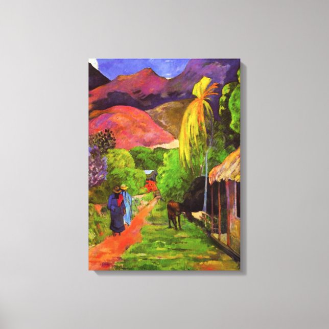 Gauguin Road i Tahiti Canvas Wrap (Framsida)